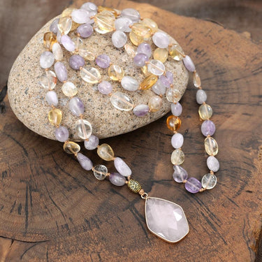 Antique Star Rose Quartz Necklace-Your Soul Place